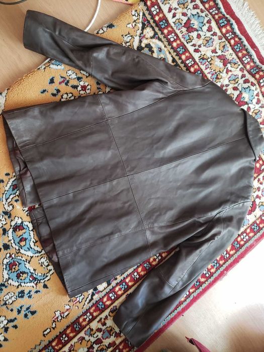 geaca piele naturala Marks&Spencer, aspect vintage