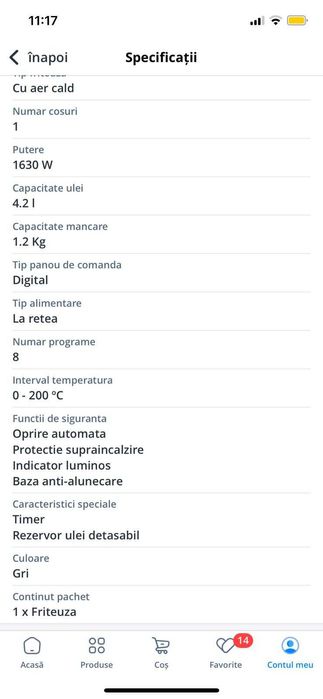 Airfryer Tefal 1600W