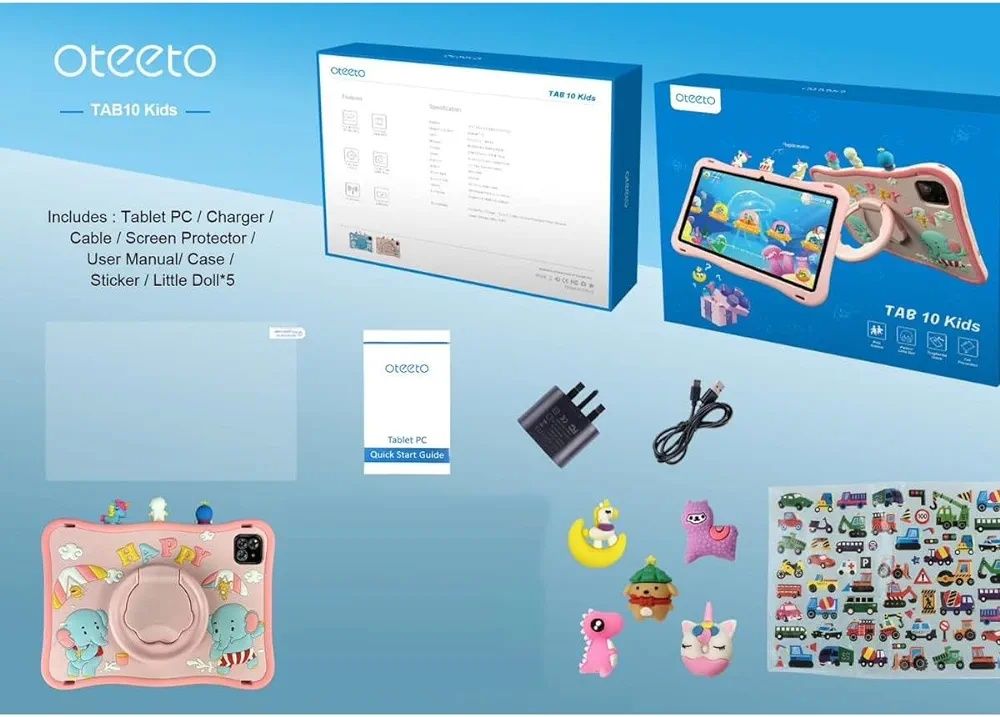 Bolalar plansheti OTEETO TAB 10 Kids,Sim card 4G, 8000 mAh, 10.1 Dyum