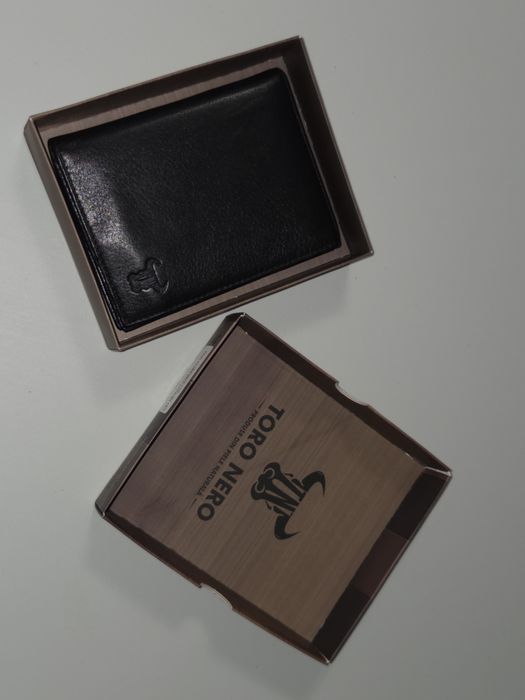 Portofel barbati din piele naturala negru