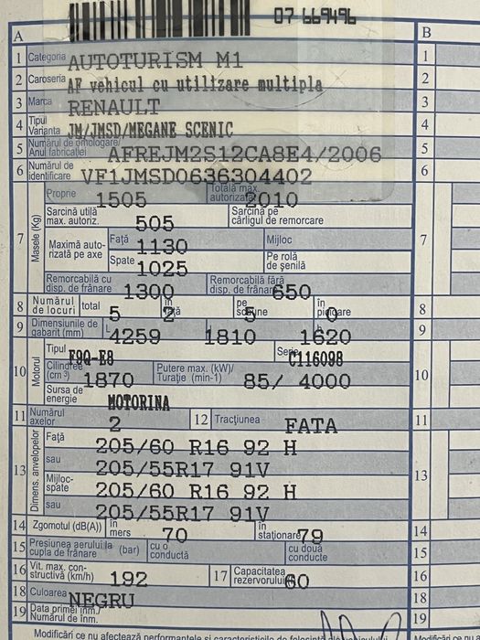 Piese renault scenic 1,9 dci euro 4