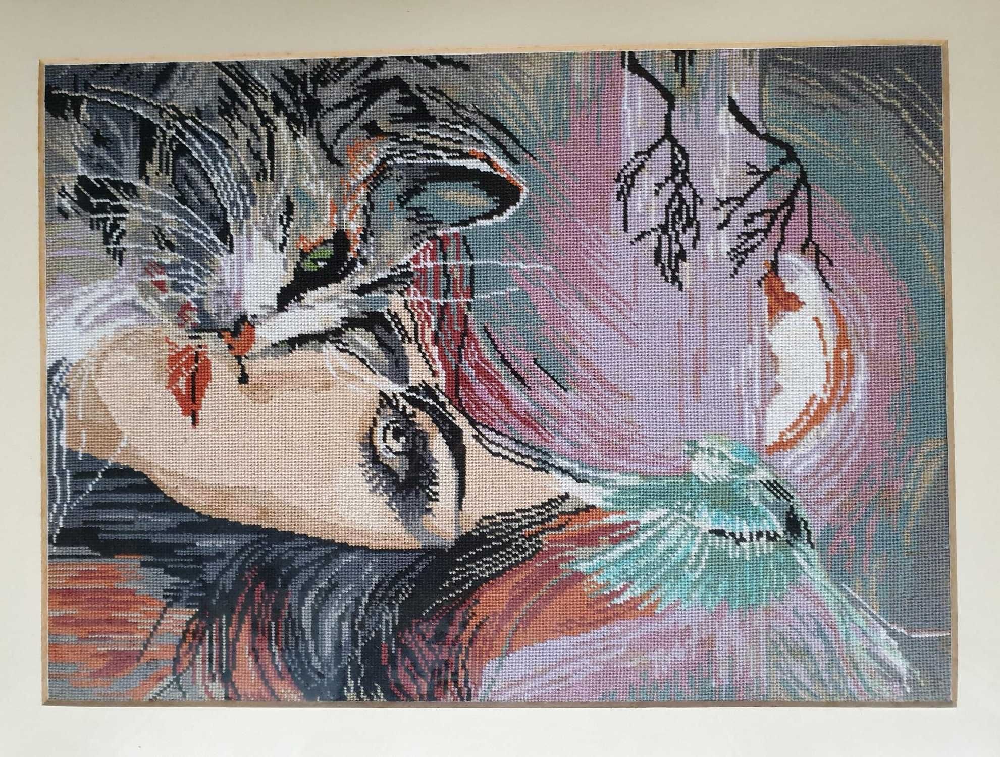 Goblen Fata cu pisica- 28×35 cm