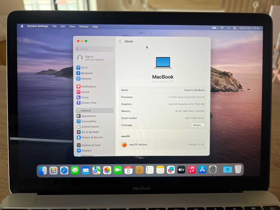 Ca nou! Macbook 12" 2017 SILVER Argintiu 1,3 GHz Intel Core i5 500GB
