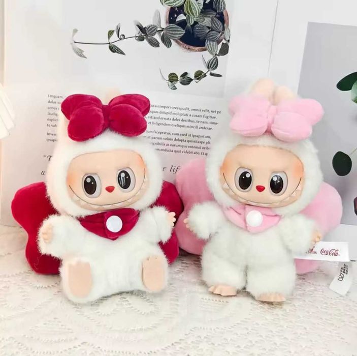 Лабубу Ангел с крилца и панделки, Labubu The Monster с аксесоари