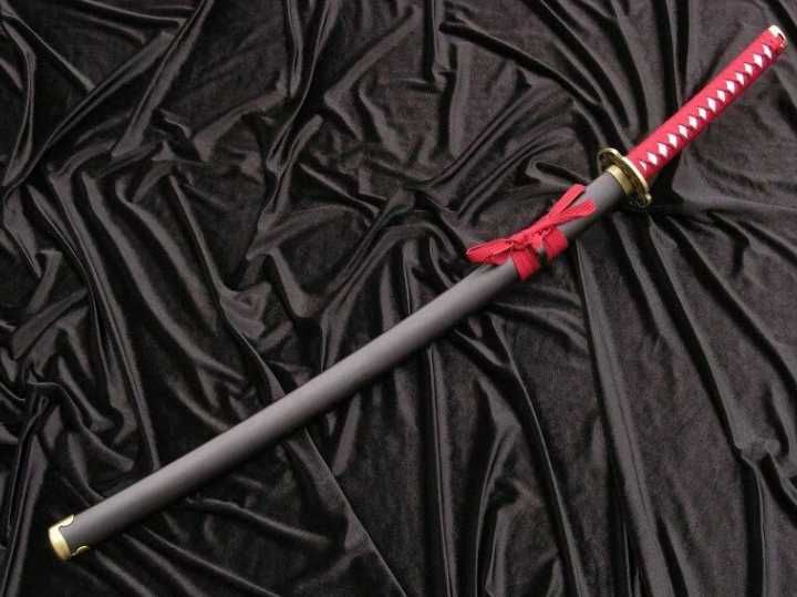 Sabia Samurai Katana cu Teaca Negru, Otel carbon, Lemn Tare, 97cm