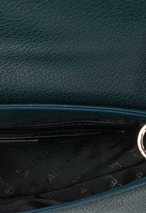 %ПРОМО% VERSACE JEANS – Дамска кожена чанта в тъмно зелено 15x20x5 см