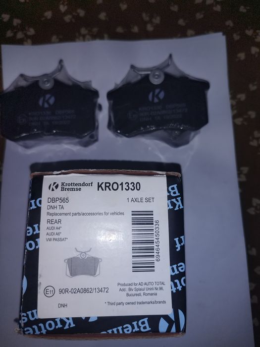 Placute frana Audi A4 Audi A6 Voltswagen Passat. Nou sigilat in cutie