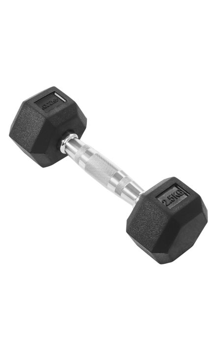 Set 2x Gantera din fonta gantera cauciucata HEX, pentru antrenament la