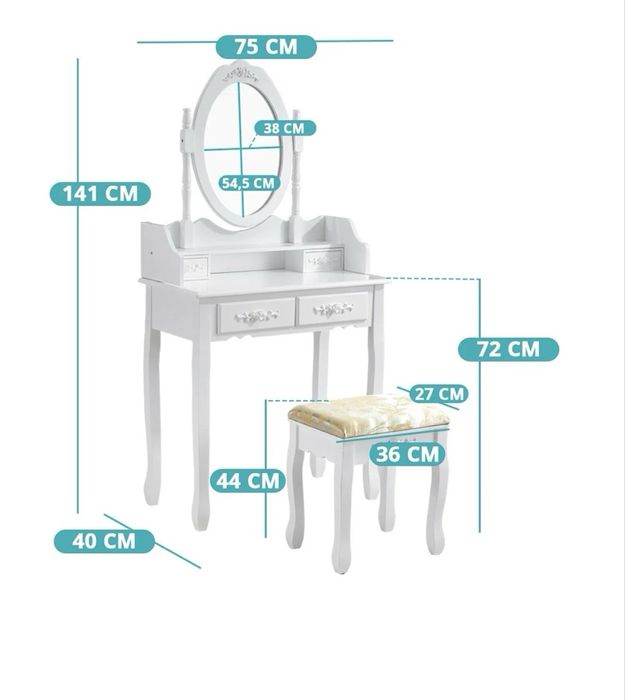 Masa toaleta machiaj + Scaun