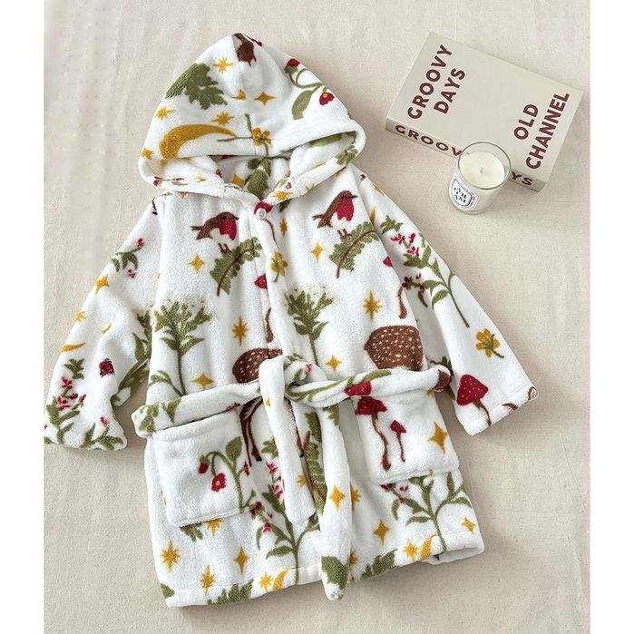 Детский банный халат приятная на ощупь выглядит как на фото