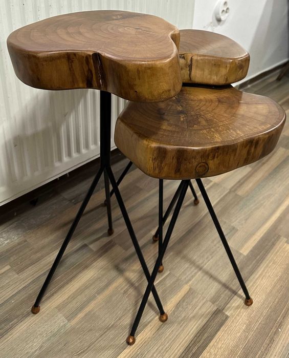 Produs Nou; Masuta; Lemn masiv de fag; Masa; Masute picioare metalice