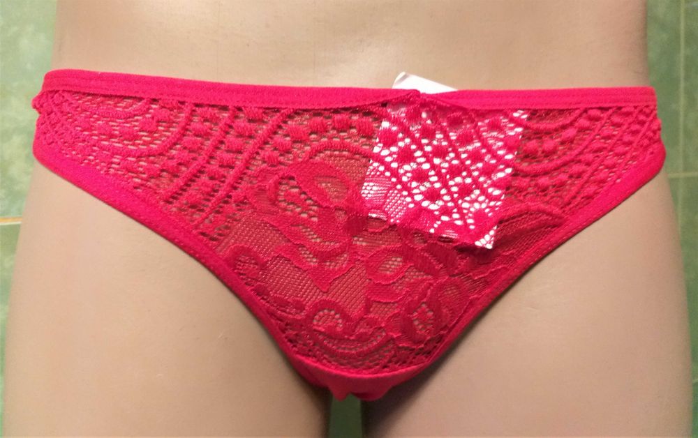 Chiloti tanga sexy fete/femei rosu aprins semitransparenti m. S/M(noi)