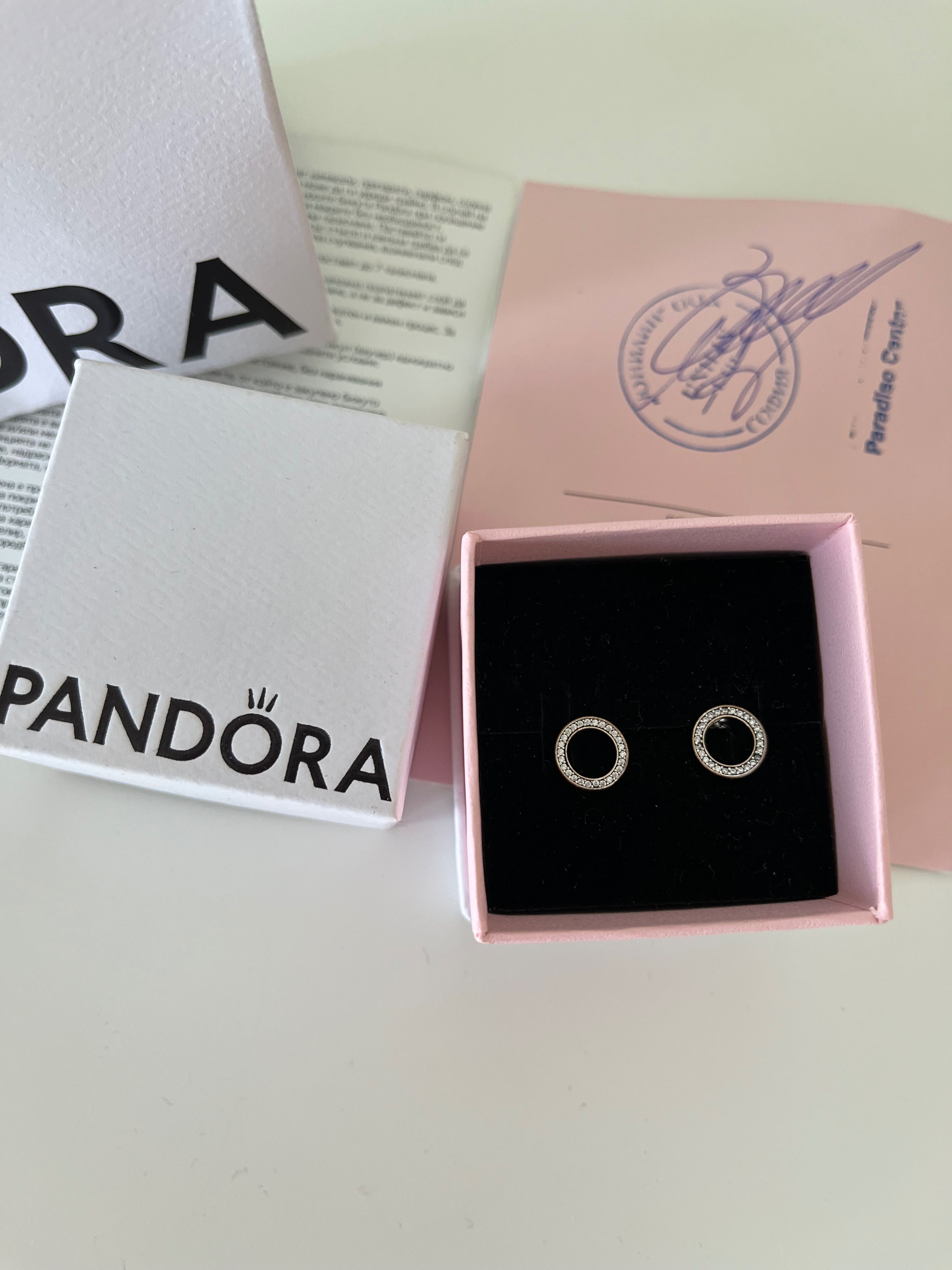 Pandora сребърни обеци - нови