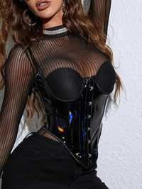 corset sexy latex lac hologram  S si M 2201