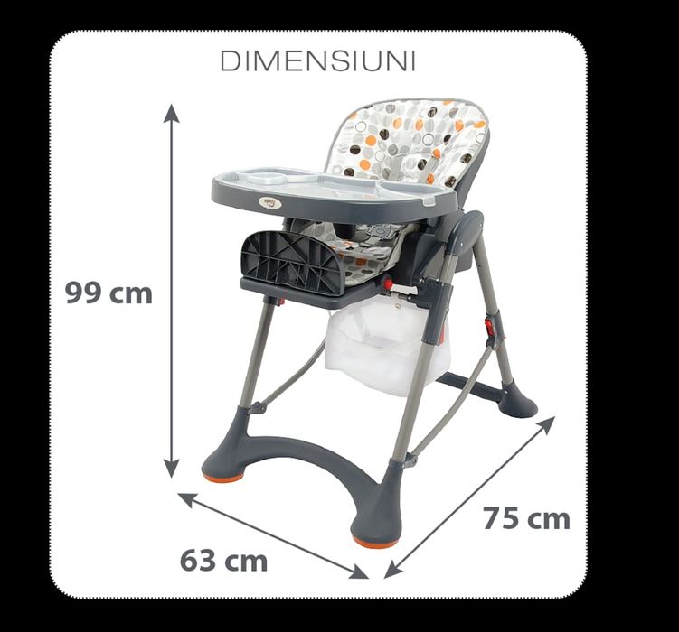 Scaun de masa Mappy, reglabil, 6 - 36 luni, multicolor