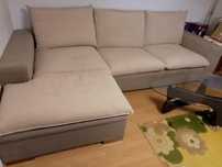 Canapea Monte Carlo, saltea extensibila 140 cm, perne puf de gasca