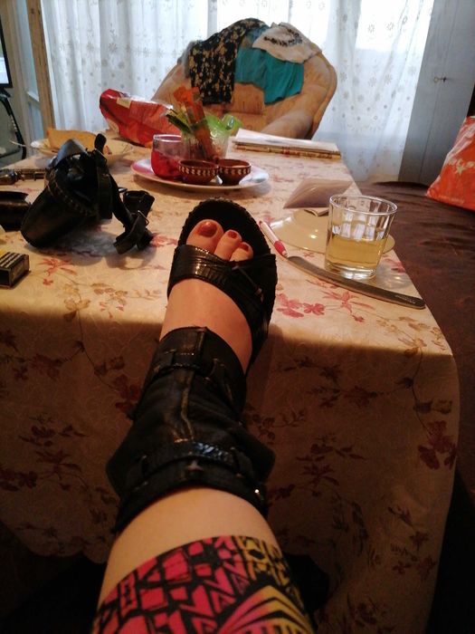 Сандали естествена кожа с платформа 8 см.