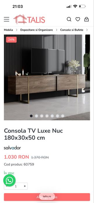 Comoda/consola TV Luxe Nuce Talis