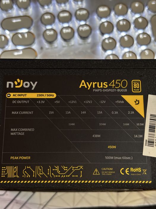 Sursa nJoy Ayrus 450W 80 Plus
