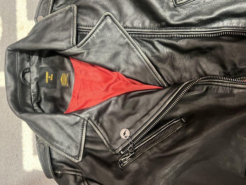 Geaca din Piele vintige naturala Yokohama size 40 M-  Racing Superdry