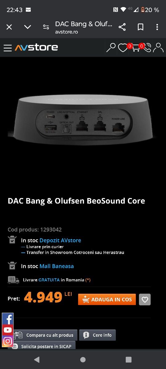BeoSound Core ,Streamer audio