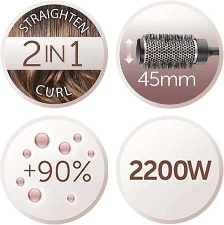 Сешоар Remington D5707 за къдрене и изправяне 2200W дифузер и четка