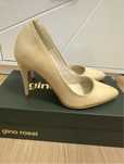 Pantofi stiletto crem piele lacuita 35