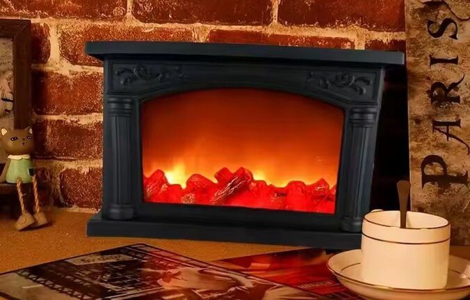 Декоративна камина с изкуствен пламък, USB и батерии