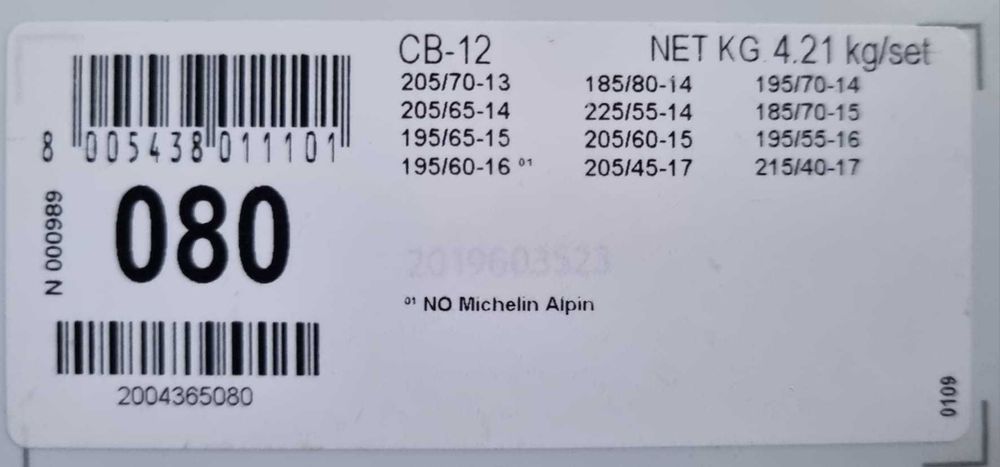 Vând lanțuri antiderapante König/Thule 12 mm, CB-12 080, nefolosite