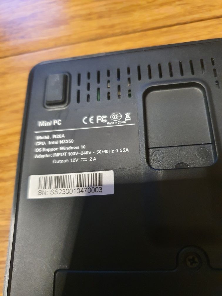 Мини PC. B20A CPU N3350, 6GB RAM