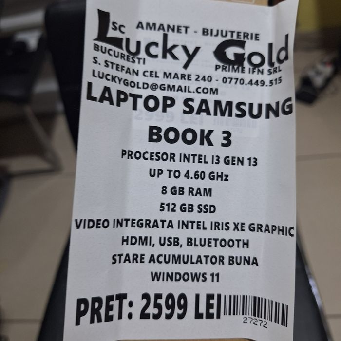 Laptop Samsung book 3 i3 gen13 8 GB RAM 512 ssd  incarcator#27272