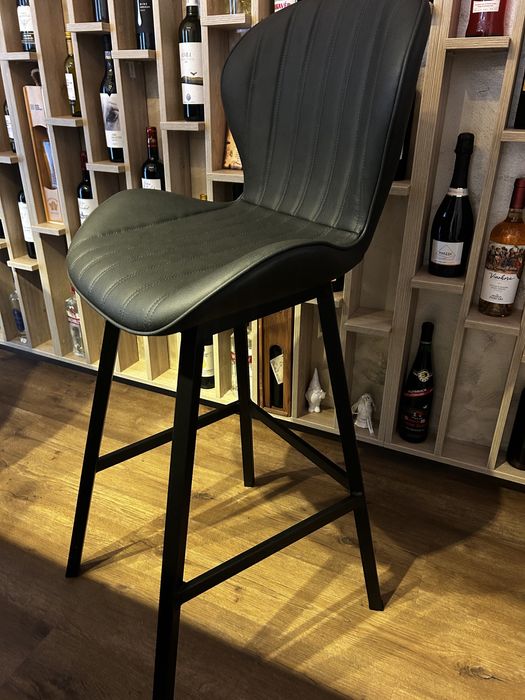 Scaun bar piele negru