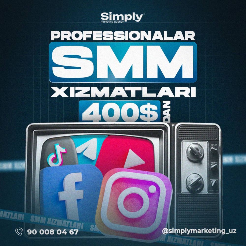 Professionl SMM Xizmati 400$dan | Профессиональные SMM-услуги от $400