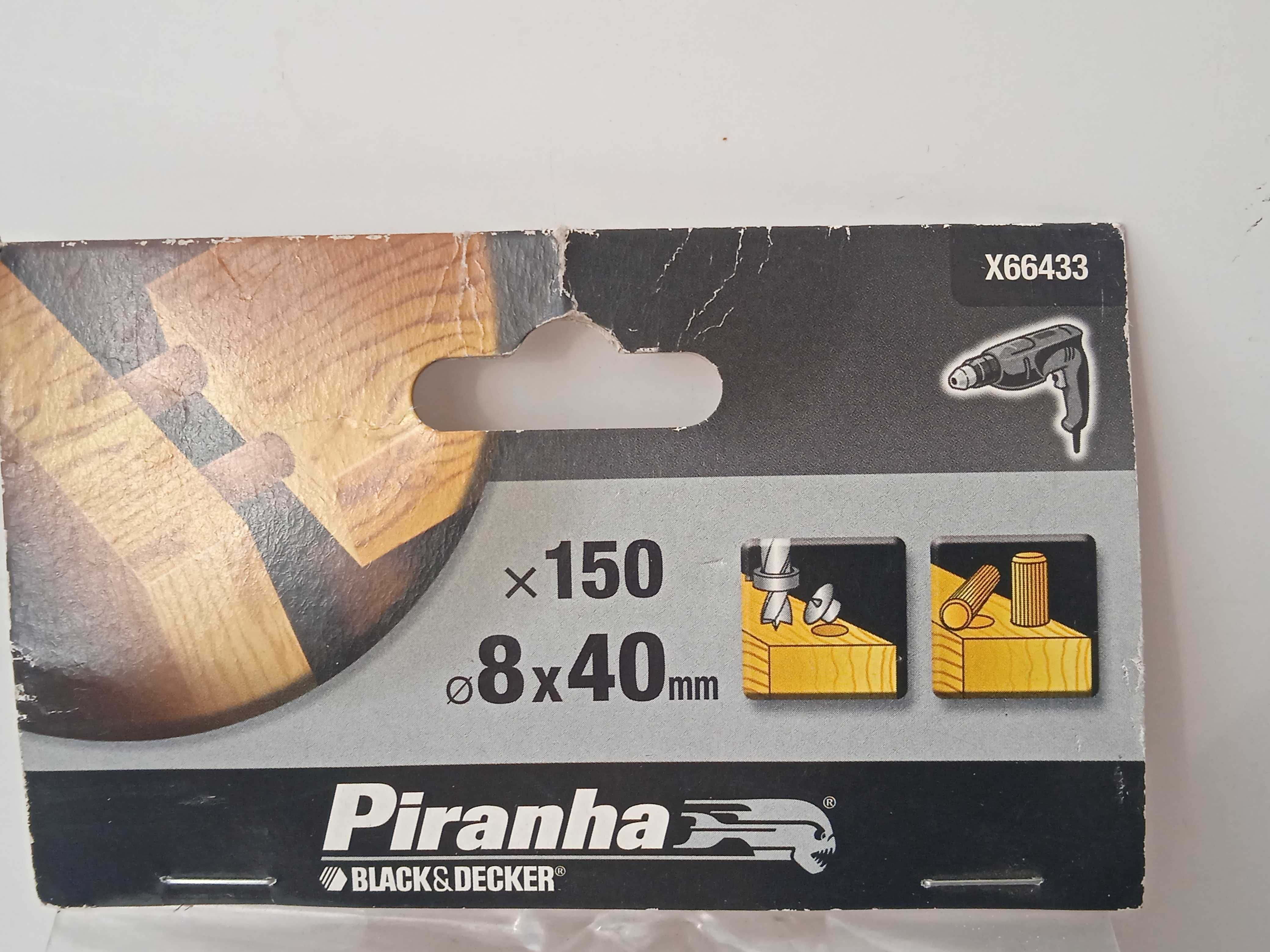 Дибли цилиндрични BLACK&DECKER PIRANHA с размери 8 Х 40 мм.