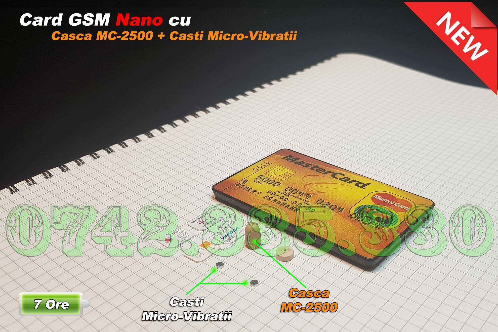 Card GSM cu casti de copiat Nedetectabil + BONUS 6xBaterii 337