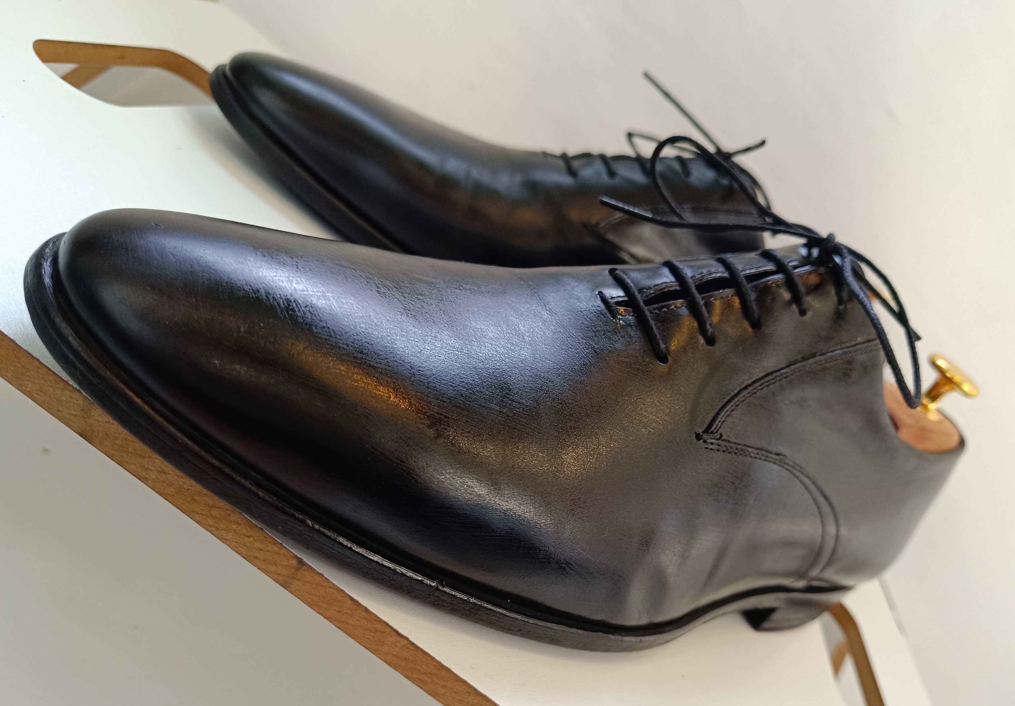 Pantofi whole cut 42 lucrati manual Fratelli Rosetti piele naturala