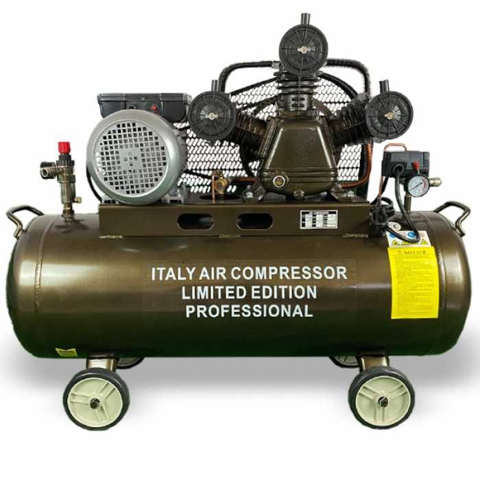 Компресор за въздух с триглав Усилен дебит, 480L/min, 3HP, Колелца