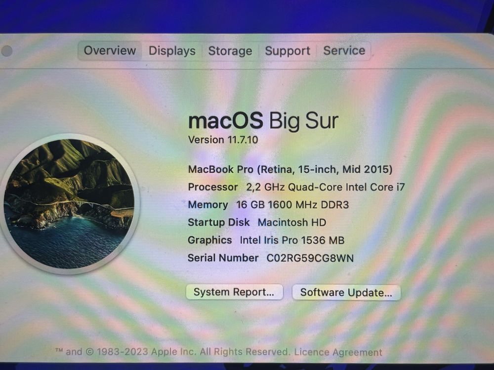 Mac book pro 15inc 2015г.