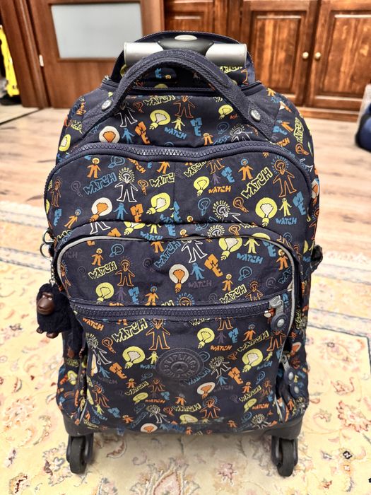 Rucsac Ghiozdan Scoala Kipling Original cu roti usor si incapator