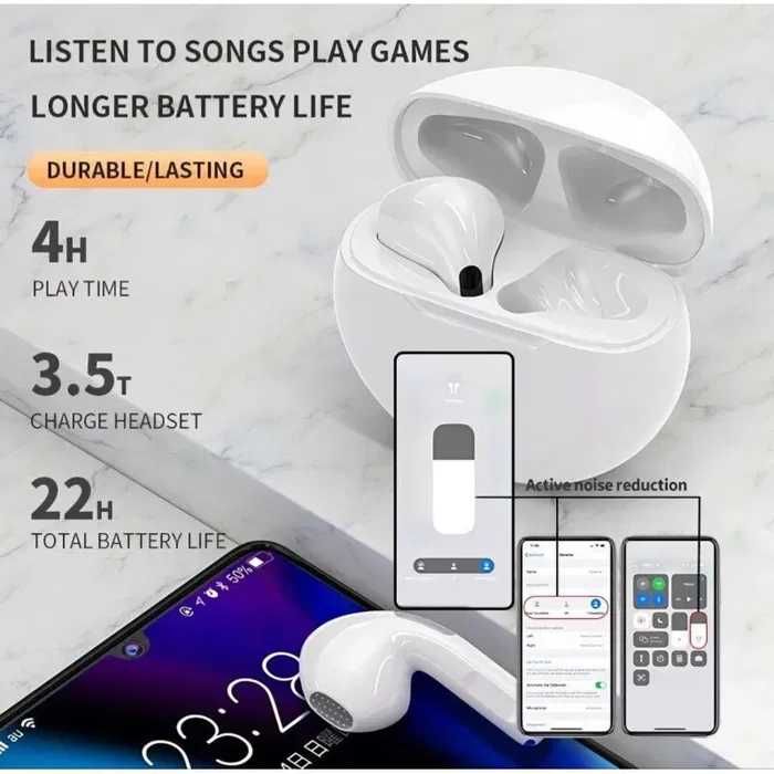 Безжични Bluetooth слушалки Air Pro 6 TWS за iOS/Android с Hi-Fi звук