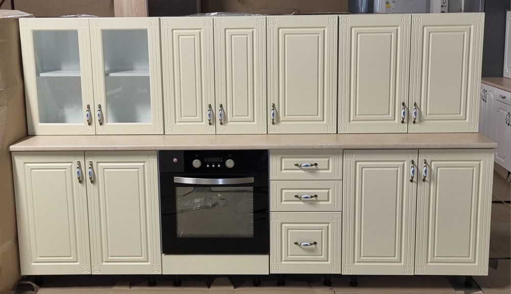 Mobila de bucatarie noua, cuptor electric,  fronturi mdf crem