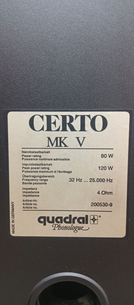 Тонколони QUADRAL Certo