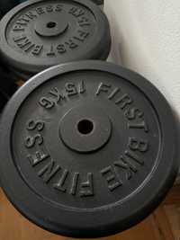 Discuri fonta sala fitness greutăți haltera 15 10 5 kg gym gantere