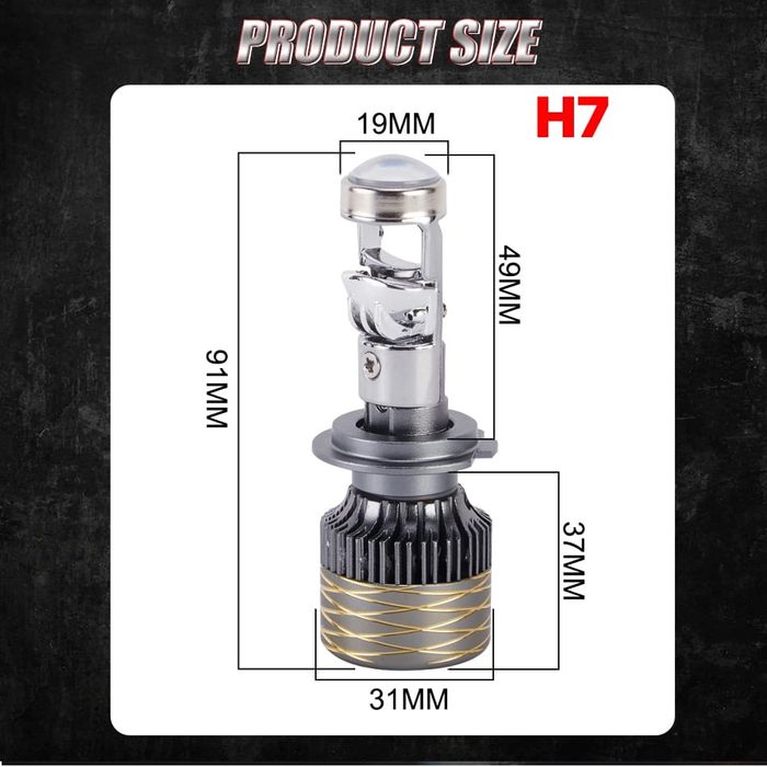 Set becuri led H7 cu lupa canbus