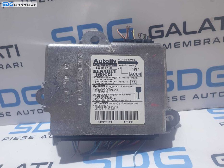 Modul Calculator Airbag Renault Scenic 2 2003 - 2009 Cod 603989700 8200340431 [L3698]