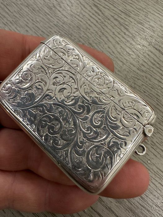 Silver vesta case. Сребърен кибритник. 1913г антика