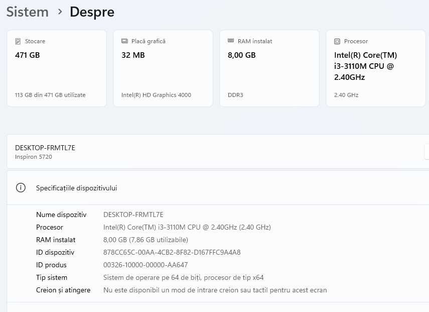 Laptop Dell Inspiron 17R 5720