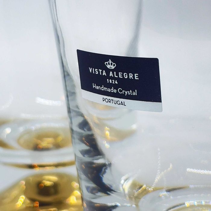 Луксозен комплект кристални чаши с позлата 24K злато Vista Alegre