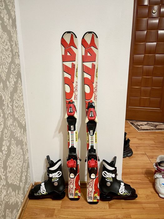 Schiuri copii 110 cm atomic cu clapari skiuri set