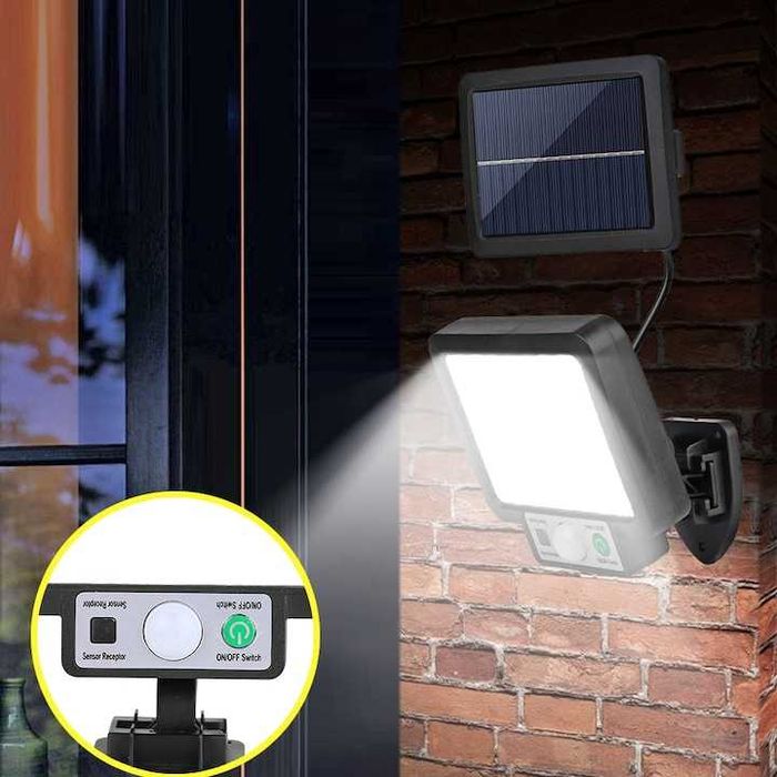Lampa solara LED cu panou solar ,telecomanda,rezistenta la apa, noua